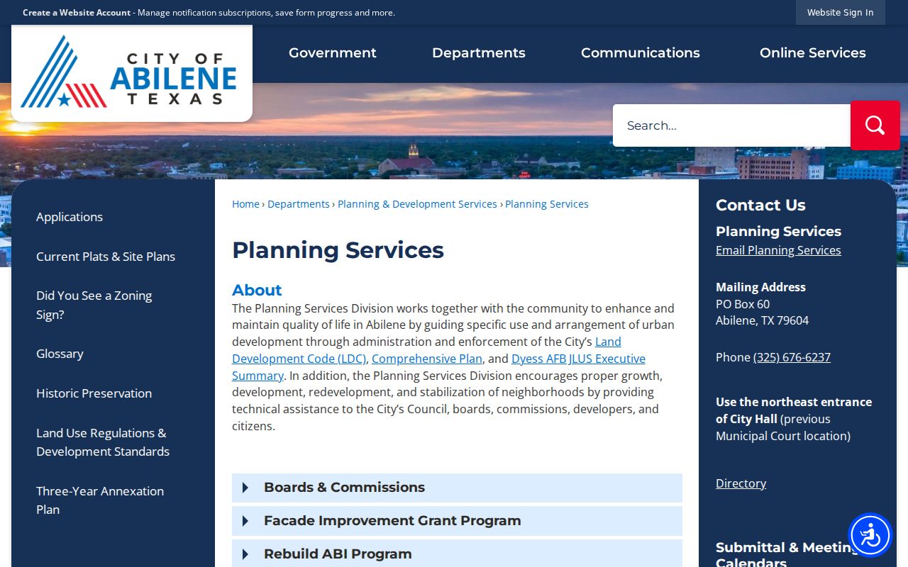 Abilene ZIP code directory city planning super-neighborhood maps