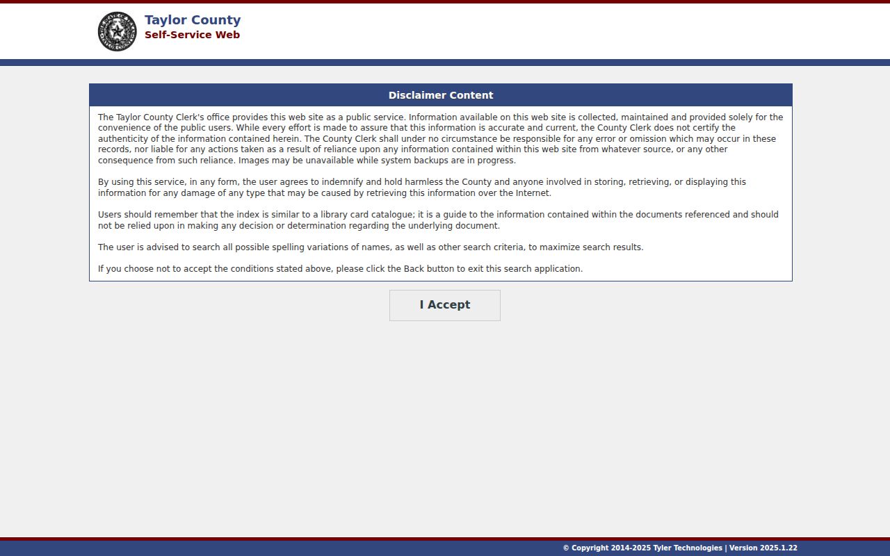 Abilene residents directory Taylor County official records portal