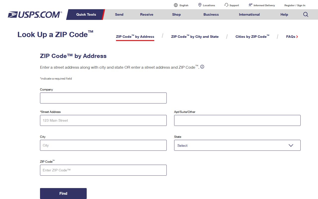 Abilene ZIP code directory USPS address lookup screen